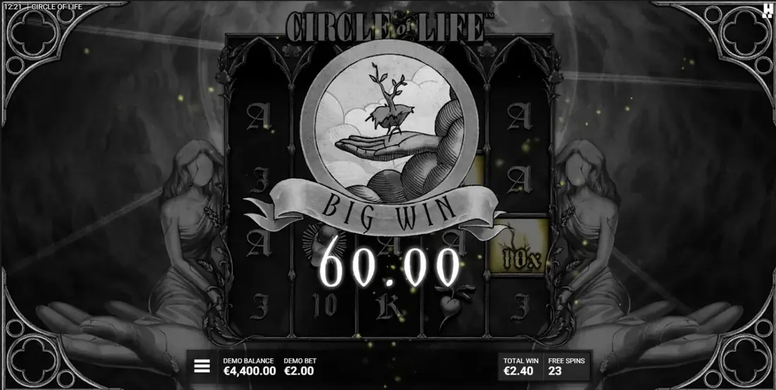 Circle of Life base game grid in demo mode